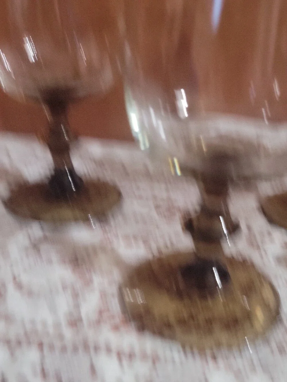 Vintage Libbey Tulip Smoke Amber Stemmed Goblets - Set of 4